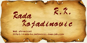 Rada Kojadinović vizit kartica
